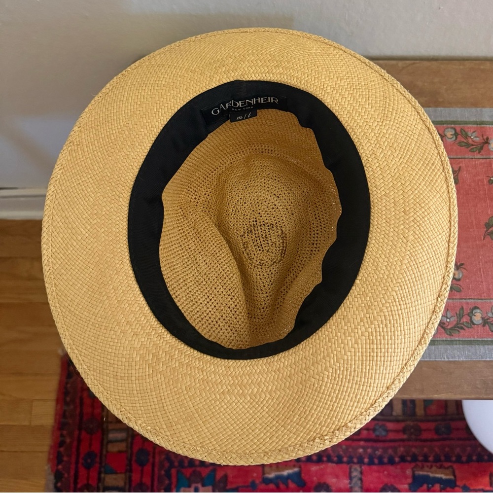 GARDENHEIR Hand Crochet Toquilla Straw Fedora Hat - Handmade in Ecuador - M / L - Picture 5 of 6